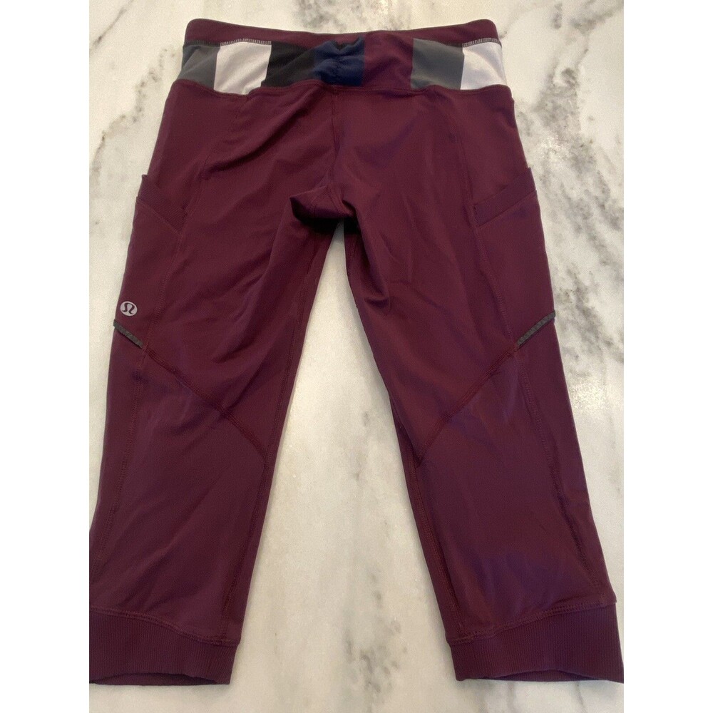 Lululemon Leggings 8? Plum Womens Nylon Skinny Leg High Rise Pull On Stretch